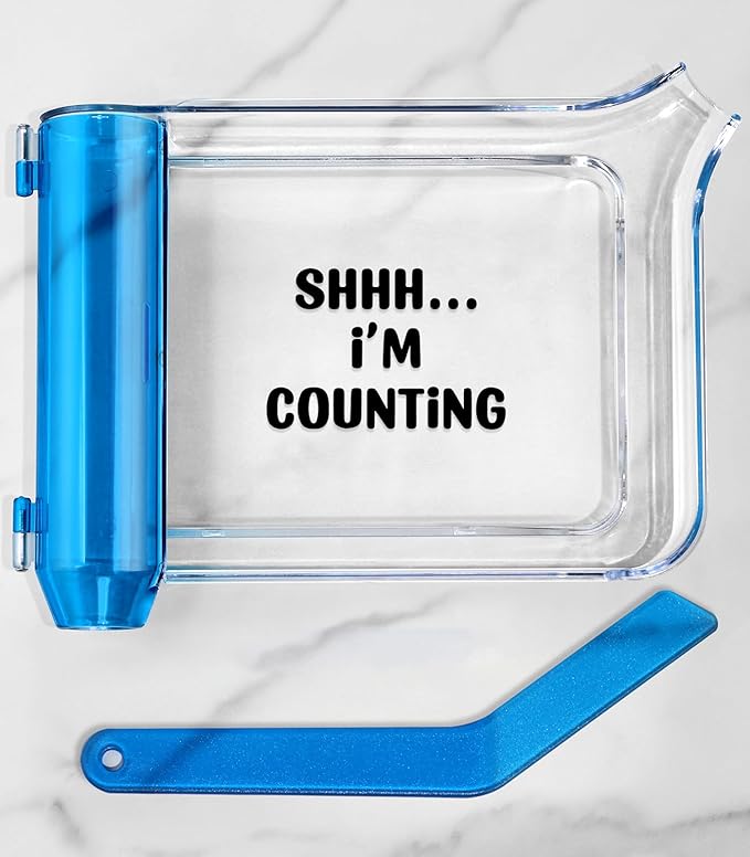 Plifal Pill Counter Tray with Spatula - Pill Counting Tray Shhh Print Pharmacy Counting Tray Medicine Sorting Tray with Funny Reminder Labels, Equipped with L-Shaped Spatula