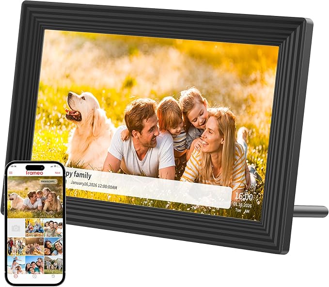 Digital Photo Frame,15.6 Inch Frameo Digital Picture Frame, 1920x1080 IPS LCD Touch Screen,Auto-Rotate,32GB, Supports SD Cards,Share Happy Moments Instantly via Frameo App from Anywhere