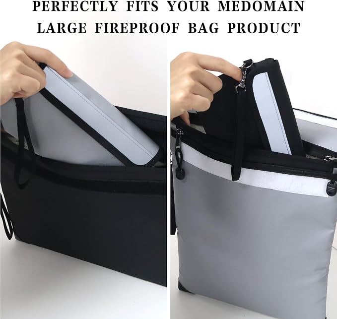 Small Money Bag 2 Pack (8.3“ × 5.1”)，Zippered Fireproof Waterproof Document Bag， Safe Fireproof Document Box，Small Fireproof Money for Cash, Currency, Keys, and Passports