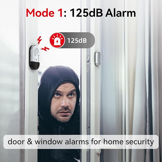 Sanjie Door Alarms When Opened,Door Window Alarm Sensors for Kids Safety/Home Security/Pool/Garage/Dementia/Toddler/Travel Security,Easy to Install,Volume Control/Loud Alert,Long Battery Life,10 Pack
