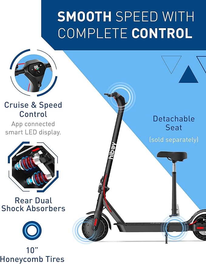 Hiboy Electric Scooter, 430W–750W Motor, 8.5"–10" Tires, 19–25 MPH Top Speed, 17–25 Miles Long Range, Commuter Electric Scooter for Adults with Dual Braking System