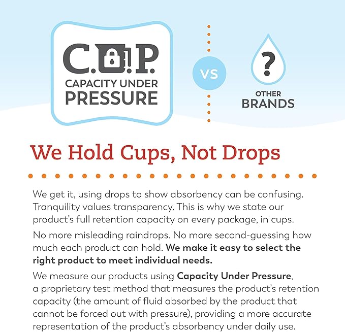 Tranquility Premium OverNight Disposable Absorbent Underwear (16 Count) - L, 44-54 in. Waist - Maximum Absorbency, All-Night Sleep, Breathable Comfort, 16 Adult Diapers