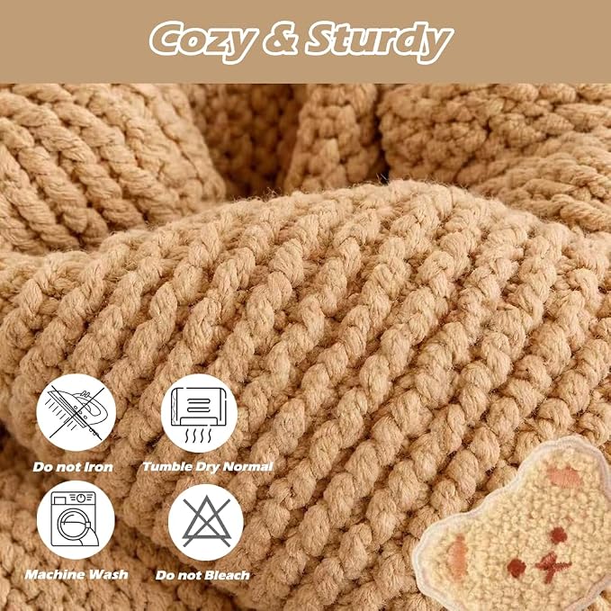 Novelchet Scarf Knitting Loom Kit for Beginners with Plush Yarn Khaki | Knitting Loom Set Knitting Needle and Circular Needle for Scarf, Best Gift