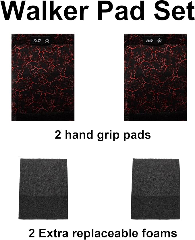 Universal Walker Hand Grip Padded Covers Non-Slip Cushion Foam for Folding Wheelchair Rollator Crutch Handle Pads 2-Pack