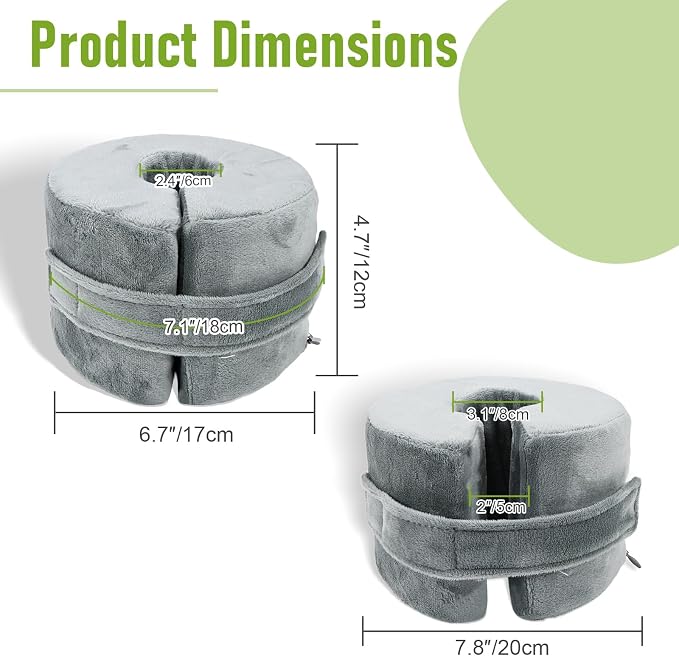 Foot & Ankle Elevation Pillow for Bed Sores & Surgery Recovery - High-Density Foam Heel Protectors with Washable Cover - Support Cushion for Elderly Care, Bedridden Patients & Post-Op Use (Small, 1PC)