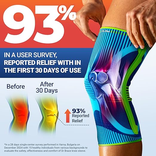 DR. BRACE ELITE Knee Brace with Size Stabilizer (2 Pack) Knee Brace for Women & Men, Workout, Sports, Daily Knee Compression Sleeve for Maximum Knee Pain Support & Fast Recovery (Zeus, X-Large) 2