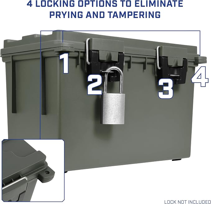 Sheffield XL Ammo Box Made in USA, Stackable Lockable Ammo Storage Box | 2 Pack Lockable Storage Box, Water and Dust Resistant Dry Box, Secures Hunting Gear, Gun Accessories, Supplies, and Bullets