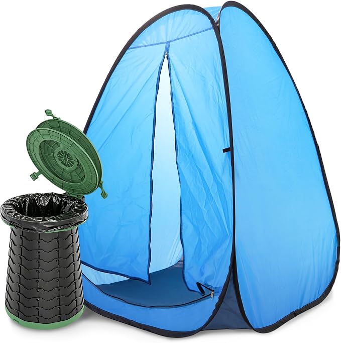 XXL Portable Toilet for Camping,880lbs Capacity,19.7" H Adjustable Outdoor Toilet with 7 Garbage Bags,Porta Potty for Adults,Collapsible Luggable Loo for Camping