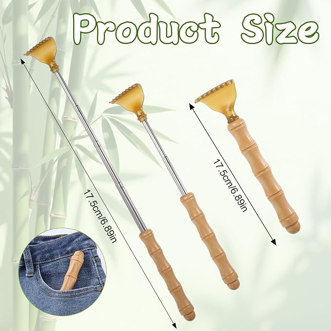Extendable Wooden Backscratcher, Portable Back-Scratcher for Adults | Telescoping Body Scratcher for Men Women Body Scratcher