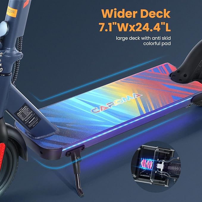 Caroma Electric Scooter with Seat Option,500/350W Motor Up to 25/20 Miles Range & 25/20 MPH Speed,9" Tires,Adjustable Electric Scooter for Adults,Foldable Commuting
