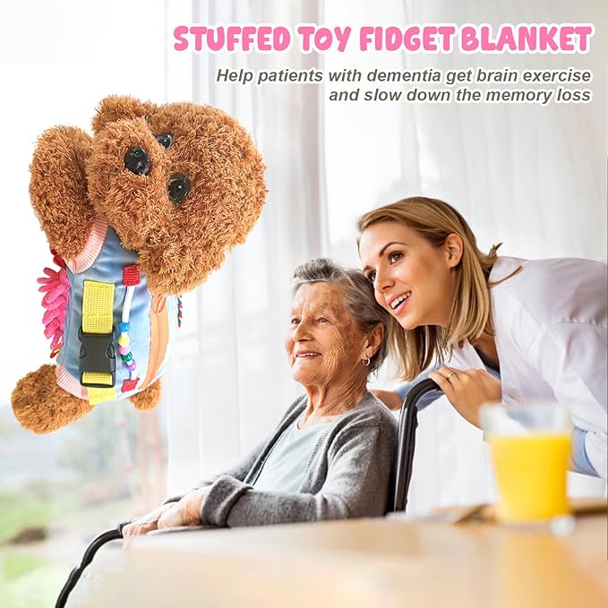 Fidget Blanket for Adults with Dementia | Dementia Activities for Seniors | Engaging Sensory Items for Elderly | Alzheimer’s Products and Gifts for Senior Stress Relief & Anxiety Reduction