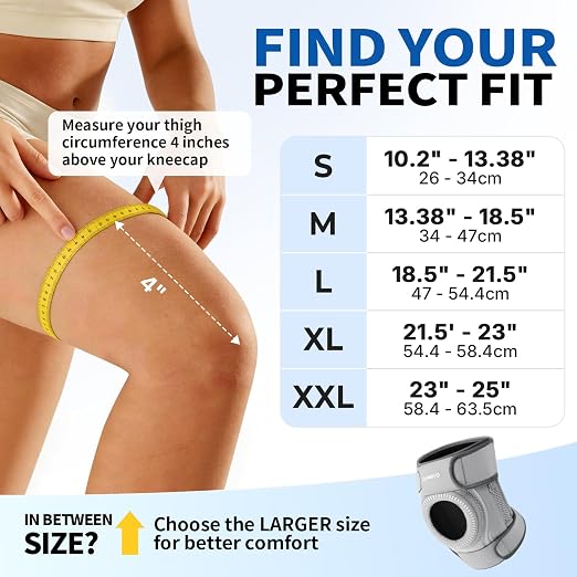 CAMBIVO ELITE Knee Brace with Side Stabilizers & Open Patella Gel Pad — Adjustable Support for Meniscus, Arthritis, ACL, MCL Recovery, Knee Support for Men and Women - Please Check Size Chart