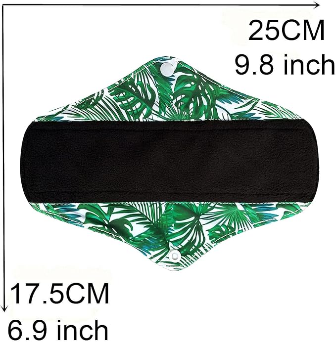 7 Pcs Resuable Menstrual Pad Sets Including 1Pc Mini Wet Bag and 6Pcs Regular Flow Menstrual Pads Waterproof Mama Cloth Sanitary Napkins
