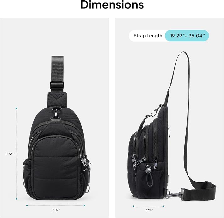 TOPEAST Sling Bag for Women, Anti-Theft Crossbody Bag with RFID Blocking & Small Water Bottle Holder for Travel