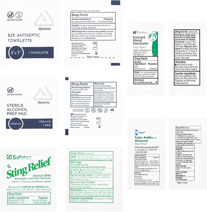 First Aid Kit Supplies Pack Topical Products for Wounds | Wound Cleansing & Treatment | 39 Piece | MFASCO