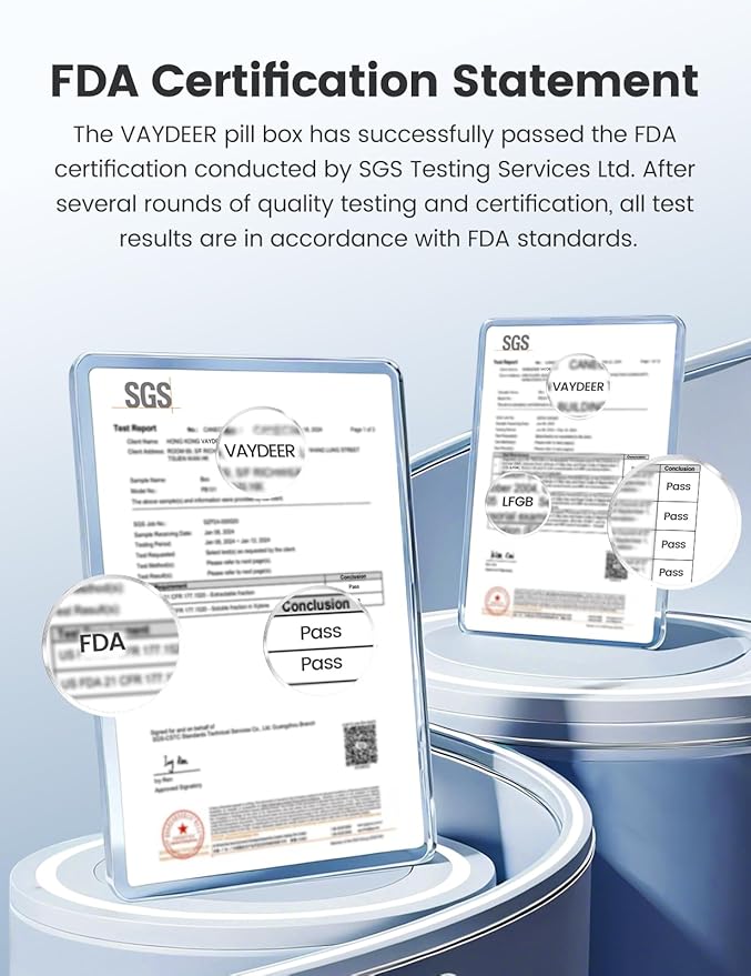 VAYDEER Metal Weekly Pill Organizer – Moisture-Proof Travel Pill Organizer with Built-in Desiccant Chamber and Airtight Lids – Large-Capacity Pill Box for Vitamins, Medicines & Supplements (Purple)