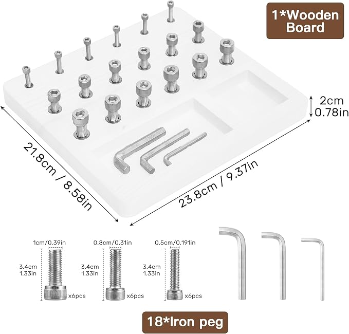 DICYWUDI Wooden Pegboard for Finger Dexterity, Finger Strength Trainer for Hand Grip Strengthener Targeted Strength, Relief & Recovery– for Men, Women, and Seniors