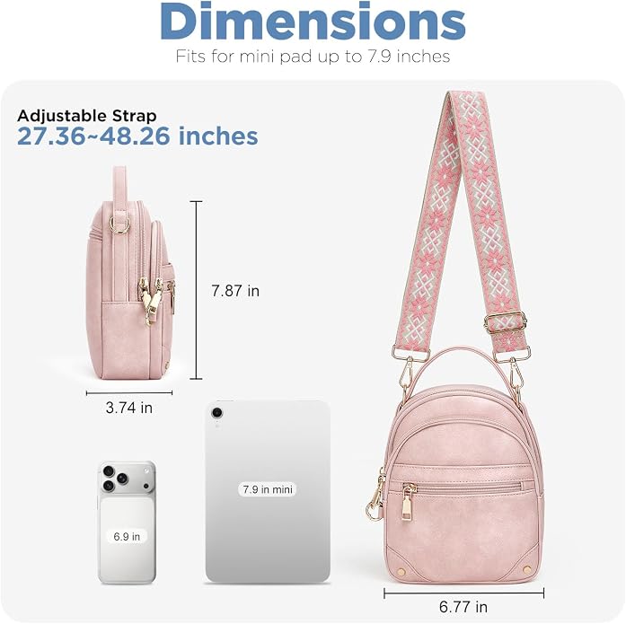 Anti Theft Crossbody Bag for Women RFID Small Purse Travel | Secure Crossbody Phone Purse with Handle, 5 RFID Slots, 7-Pocket Fits 7.9" Tablet, Adjustable Strap, Hands-Free Everyday