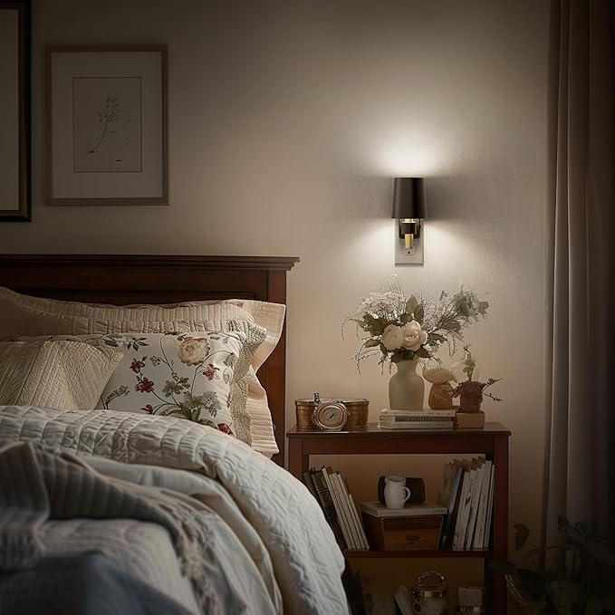 Briignite Night Light, Dimmable Night Lights Plug into Wall, Dusk to Dawn Sensor, Daylight White 5000K, 0-100LM, Plug in NightLight, Vintage Night Light Compact for Hallway Bedroom Stairway