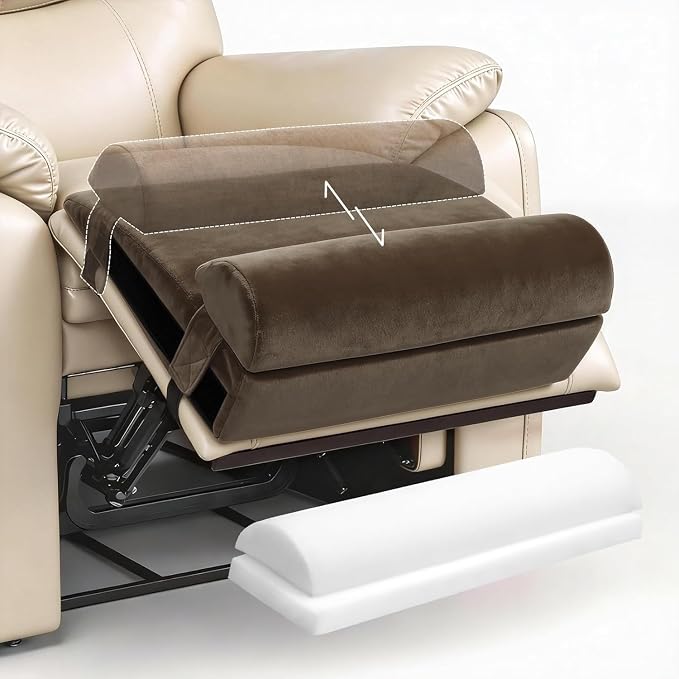 Recliner Foot Rest Cushion with Removable Semi-Cylinder | Customize Support For Every Body Part, Adjustable Recliner Leg Pillow for Recliner&Sofa,2 Reinforced Strap for No Slip,Coffee