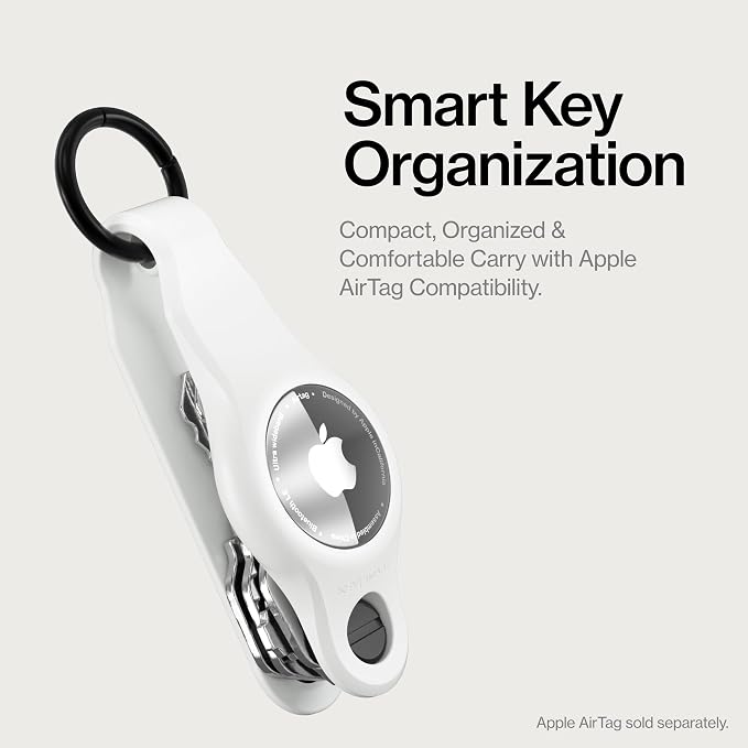 KeySmart Air - Premium Keychain Key Holder Compatible with Apple AirTag, 5 Key Organizer Keychain, Air Tags Not Included