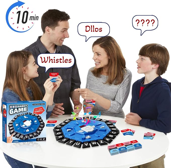 Word Game Family Party Board Games Card Game Learning Alphabet Letter Game | 220 Topic, 2 Modes, Digital Display Timer, The Fun Fast-Paced Race Against The Timer for Kids & Adults Christmas Gift