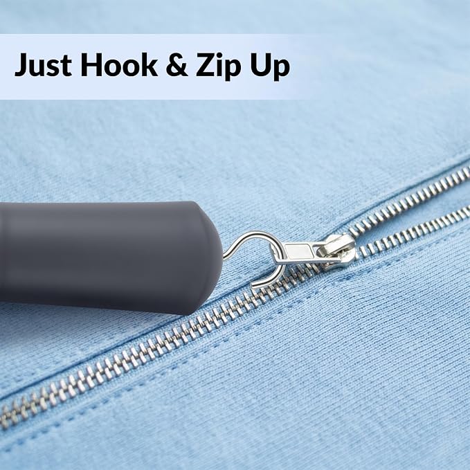 Button Hook with Zipper Pull,2 Pack Button Fastener Helper Assist Hook Tool, One Handed Adaptive Equipment Gadgets, Shirt Dressing Aid Tool for Seniors Elderly Arthritis (2 Grey)