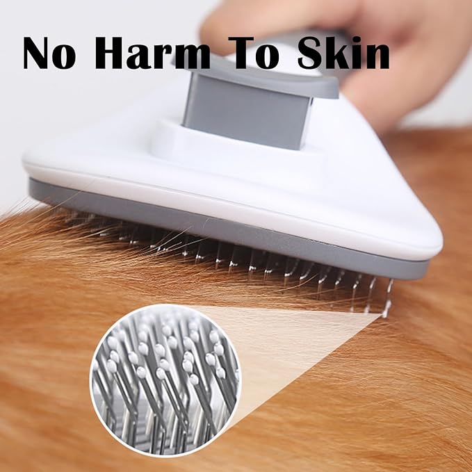 Cat Dog Brush Self Cleaning Slicker with Massage Rounded Particles Removes Loose Hair Tangles,Skin Friendly Washable