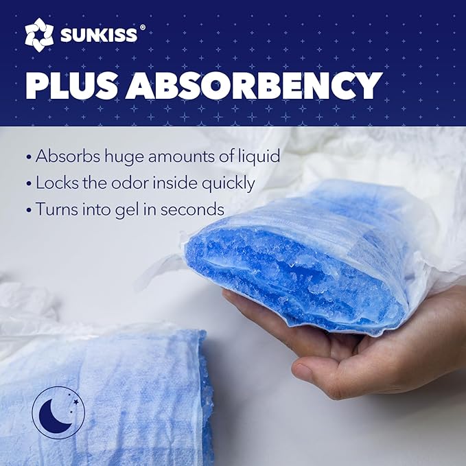 SUNKISS TrustPlus Incontinence Disposable Underwear for Men and Women, Adult Pull Ups with Heavy Absorbency, Leak Protection, Odor Control, XLarge Overnight, 64 Count (4 Packs of 16)
