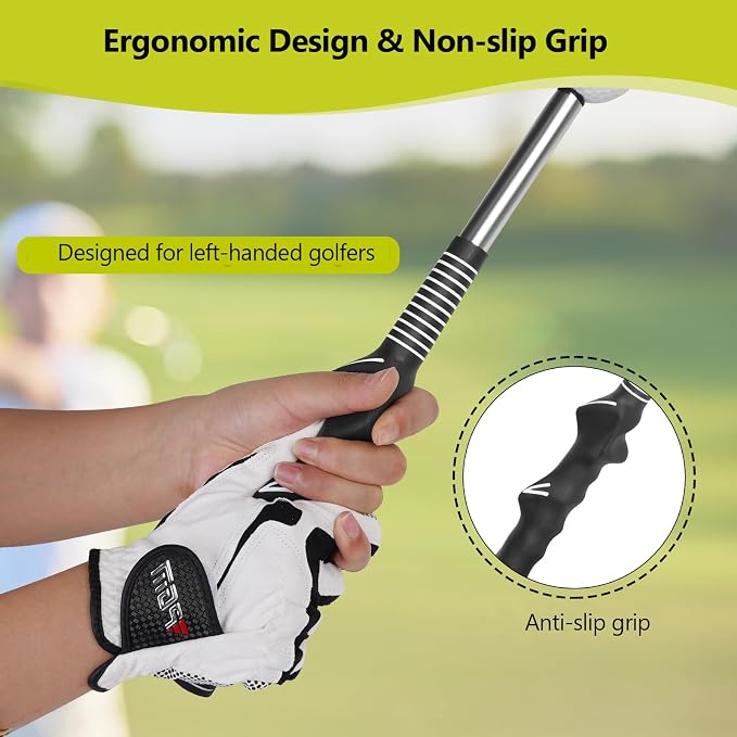 Retractable Golf Swing Aid for Golf Speed Training, Rhythm Click Golf Swing Trainer for Indoor Golf Practice & Outdoor Warm Up, Golf Grip Trainer for Improving Hitting Strength & Tempo | Retractable Golf Swing Aid