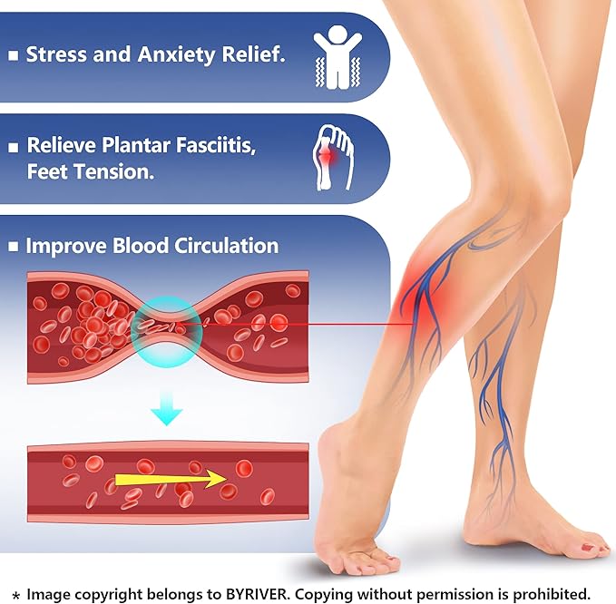 BYRIVER Plantar Fasciitis Relief Foot Massager Slippers Sandals Shoes for Men Women, Foot Care Relaxation Wellness Gifts for Mom Dad, Stress Relief, Tense Muscle Relaxer (02M)