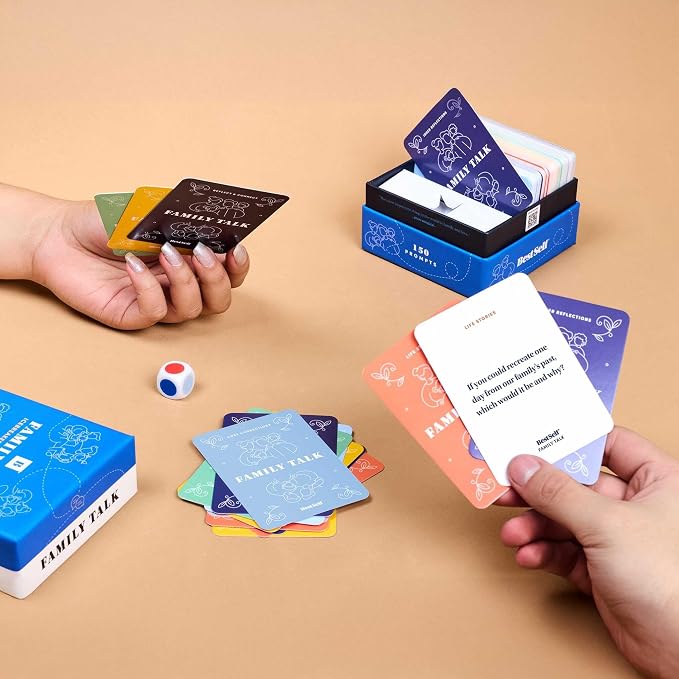 BestSelf Family Talk Icebreaker Deck – 150 Conversation Starters for Family Connections, Fun Bonding, Game Nights