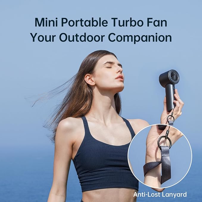 JISULIFE Handheld Fan Pro1S - Next-Gen Airflow: Up to 12H Runtime | Pearlescent ABS-Elegant Strength,1-100 Speed Scroll Wheel, 3600mAh-Portable Fan for Travel, Gifts for Women Men(Stellar Blue)
