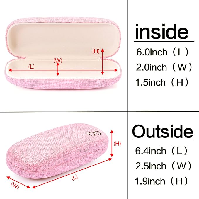 Vemiss Hard Shell Sunglasses Case, Large Linen Fabric Protective Glasses Case for Men Women