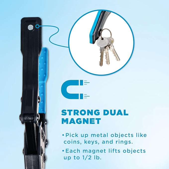 36-Inch Folding Grabber Reacher Tool, Blue, for Seniors | Magnetic Tip, 360° Rotating Jaw, Ergonomic Trigger Grip, Folds & Locks for Storage, Post-Surgery & Arthritis Recovery Aid