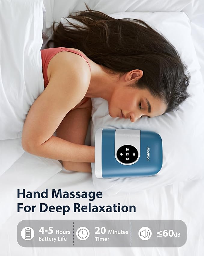 CINCOM Upgraded Hand Massager with Heat and Compression for Arthritis and Carpal Tunnel - Cordless & Rechargeable, Gifts for Women