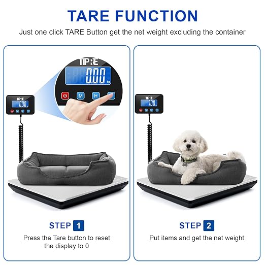 TIPRE Shipping Scale 660lbs for Packages,Heavy Duty Digital Postal Express Scale,1 oz High Accuracy with Charging Cable & Batteries,Extra Large Stainless Steel for Small Business,Warehouse,Home