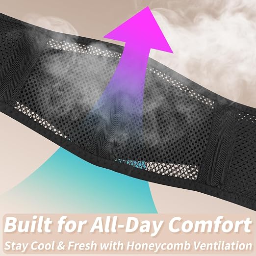 Slim & Narrow Back Brace for Lower Back Pain Women and Men, Lightweight & Thin Back Support Belt for Sciatica, Herniated Disc Relief, Breathable Lumbar Support Belt with Dual Adjustable Compression-S/M