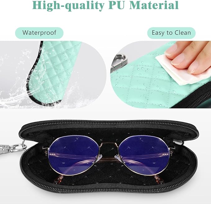 MoKo Sunglasses Soft Case Ultra Light Neoprene Zipper Eyeglass Case for Men Women