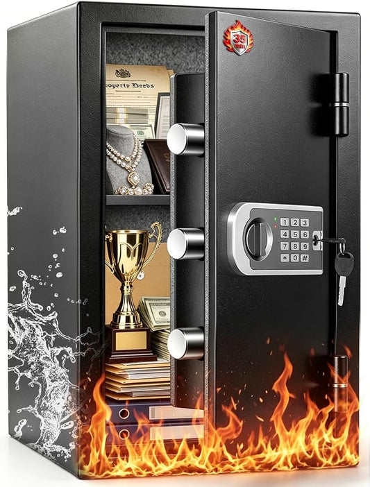 𝐔𝐩𝐠𝐫𝐚𝐝𝐞𝐝 𝟐𝟎𝟐𝟔 Fireproof Safe Box| 𝟏𝟕𝟎𝟎°𝐅 𝟑𝟓-𝐌𝐢𝐧 Protection| 2.8 Cuft Fire Proof Digital Home Safes with Smart Alarm System, Bolt-Down Design| for Documents Jewelry Electronics