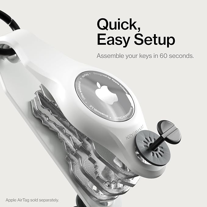 KeySmart Air - Premium Keychain Key Holder Compatible with Apple AirTag, 5 Key Organizer Keychain, Air Tags Not Included