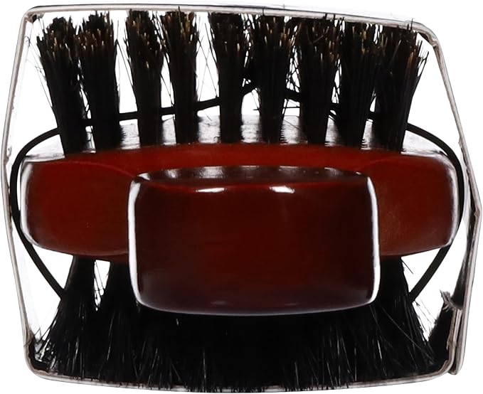 WAV ENFORCER Double-Sided Fade Brush | 100% Boar bristles & natural wood handle, Double sided with firm and soft bristles