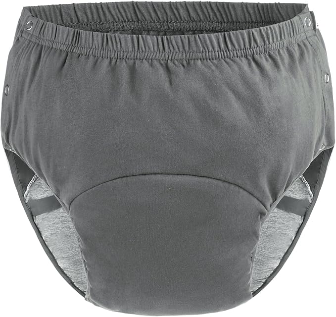 Reusable Adult Diapers Incontinence Adults Leak Proof Cotton Cloth Underwear Washable Elderly Incontinence Cotton Nappies with Button Pull on Cover Pants for Seniors Disability Postpartum