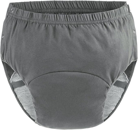 Reusable Adult Diapers Incontinence Adults Leak Proof Cotton Cloth Underwear Washable Elderly Incontinence Cotton Nappies with Button Pull on Cover Pants for Seniors Disability Postpartum