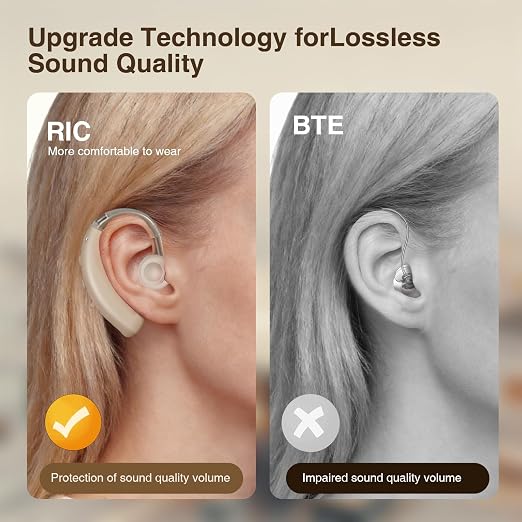 Hearing Aids for Seniors, Hearing Aids Rechargeable with Noise Cancelling and Volume Control, Hearing Amplifier for Adults Hearing Loss, Portable Behind-the-Ear Hearing Aid Headphones