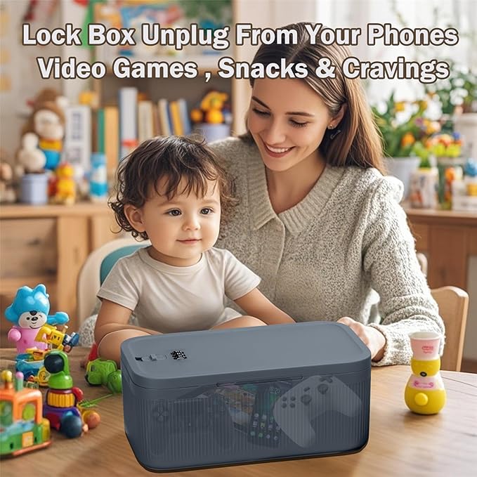 Medicine Lock Box, Small Lock Box with Code, for Secure Storage of Medications, Snacks, Electronics，Cash, Office Files & Travel Essentials and more, Includes Cable Tie