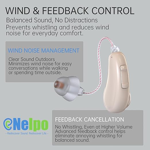 BH-R55-02 OTC Hearing Aids for Seniors with Bluetooth, AI Voice Enhancement, Noise Reduction & Feedback Control, Comfortable Hearing Aids for Adults with Mild to Moderate Hearing Needs