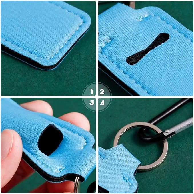 Pengxiaomei 3 Pcs Chapsticks Holder Keychain for Lipstick, Stocking Stuffers for Teen Girls Women Small Christmas Gifts