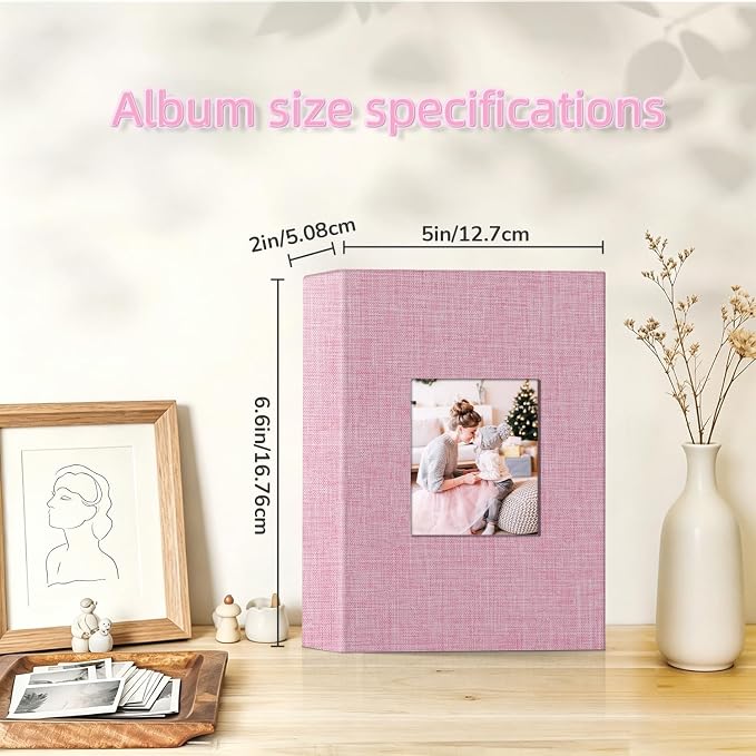 popotop Photo Album 4x6-100 Photos Photo Books with 100 Vertical Pockets,Linen Cover Albums for Family Wedding Anniversary Baby Vacation Pictures