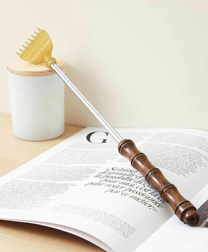 Back Scratcher Premium Scratcher for Back & Body,The Original Extendable Buffalo Horn Folding Body Scratcher for Adults/Men/Women.